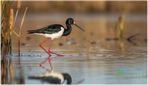 distinctive black and white plumage distinctive black and white plumage