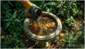 dumping old water and debris removal