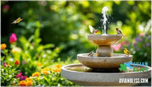 enhancing bird baths with modern features