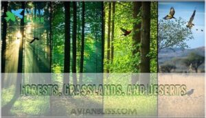 forests, grasslands, and deserts