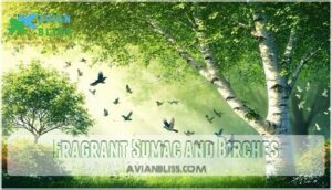 fragrant sumac and birches
