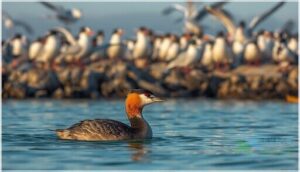 grebes and gulls