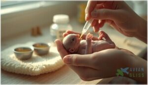 hand-feeding baby birds hand-feeding baby birds