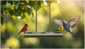 hanging and tube feeders with short perches