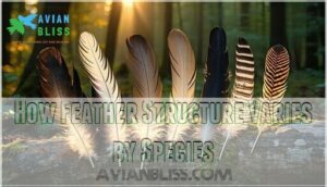 how feather structure varies by species