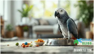 immediate actions for a non-eating, sleepy parrot