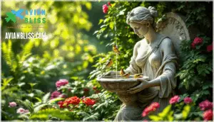 integrated garden statues and art pieces