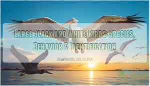 large black and white birds