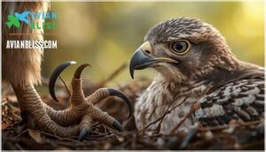 large curved beak and large feet