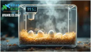 maintaining optimal temperature and humidity for pigeon eggs