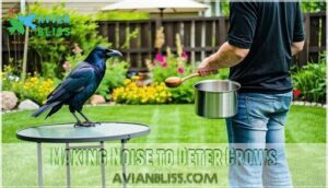 making noise to deter crows