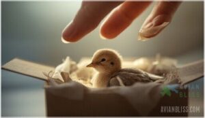 monitoring the abandoned baby dove's condition