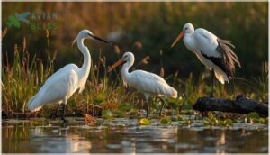 notable large white birds with unique markings