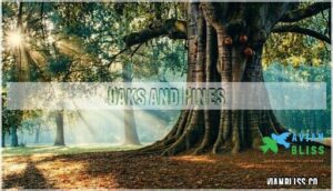 oaks and pines