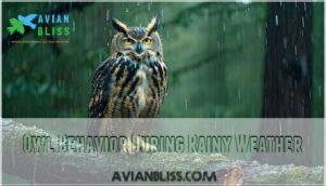 owl behavior during rainy weather