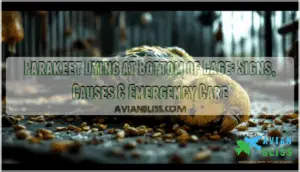 parakeet dying bottom cage