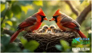 parental care of baby cardinals