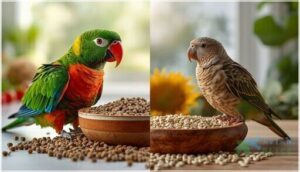 pelleted vs. seed-based diets