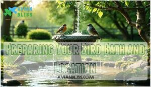 preparing your bird bath and location