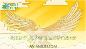 primary vs. secondary feathers