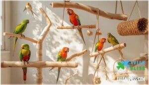 providing safe perches and toys