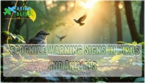 recognize warning signs in birds and animals