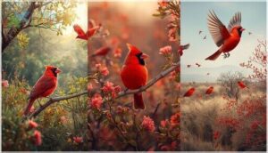 red bird habitats and distribution