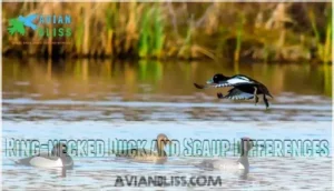 ring-necked duck and scaup differences