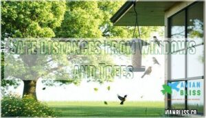 safe distances from windows and trees