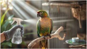 safe spray techniques for birds and aviaries