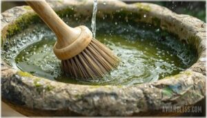 scrubbing the basin effectively