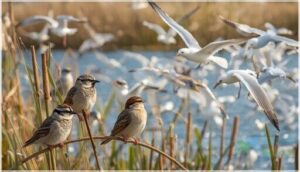 similar sparrow, gull, and tern species