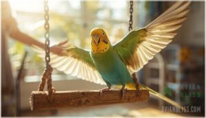 singing, talking, flapping wings, shaking tail or tongue