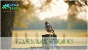 size, shape, and coloration