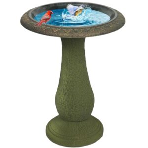 Solution4Patio Fiberclay Outdoor Bird Bath, B0D53GYK42
