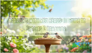 sparrows with red heads