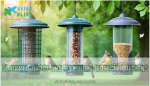 squirrel-proof and weather-protected designs