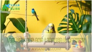 tail bobbing and labored breathing