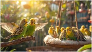 trying to communicate with other budgies