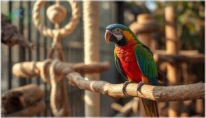 variety in perch sizes and materials