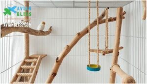 variety in perches and accessories