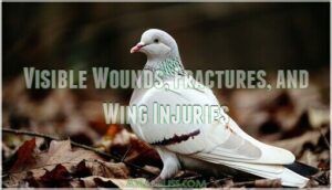 visible wounds, fractures, and wing injuries visible wounds, fractures, and wing injuries