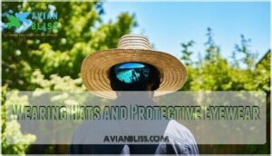 wearing hats and protective eyewear