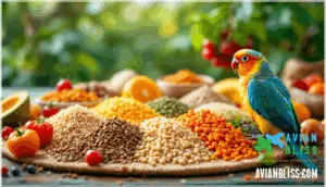 whole grains and legumes as bird treats