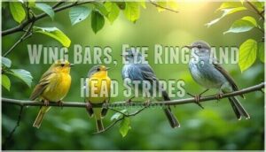 wing bars, eye rings, and head stripes