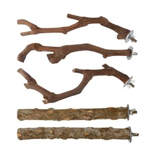 5PCS Bird Perch Stand Natural B09V6SD3DS