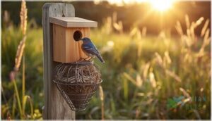 adding birdhouses and safe shelter