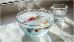 apply bleach solution for disinfection