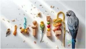 appropriate toy sizing for bird species