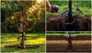 assembling and securing feeder poles